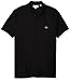 Lacoste Mens Short Sleeve Pima Jersey Interlock Regular Fit Polo, Black, X-Large