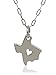 Sterling Silver Heart of Texas State Flat Charm Necklace, 18'