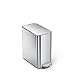 simplehuman 5 Liter / 1.3 Gallon Stainless Steel Bathroom Slim Profile Trash Can, Brushed Stainless Steel