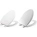 Mayfair Lannon Toilet Seat Will Slow Close and Never Loosen Durable Enameled Wood, 1 Pack, White & BEMIS 1500EC 390 Toilet Seat with Easy Clean, Cotton White