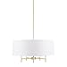 Hampton Hill Presidio Chandelier for Dining Room, 5-Light Chandelier for Entryway with Adjustble Height, Sloped Ceiling Compatible, Modern Chandelier Light, 24' W, Gold/White