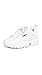 Fila Women's Disruptor II Premium Comfortable Sneakers, White/Navy/Red, 7