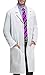 VOGRYE Professional Lab Coat for Men Women Long Sleeve, White, Unisex 2XL