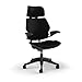 Humanscale Freedom Task Chair with Headrest | Graphite Frame, Corde 4 Black Fabric Seat | Height-Adjustable Duron Arms | Standard Foam Seat, Hard Casters, and 5' Cylinder…
