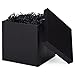 Hallmark Medium Gift Box with Lid and Shredded Paper Fill (Black 7 inch Box) for Weddings, Graduations, Birthdays, Father's Day, Groomsmen Gifts, All Occasion