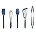 Misen 5 Piece Silicone Cooking Utensils Set - Silicone Kitchen Utensils Set with Mixing Spoon, Fish Spatula, Tongs & More - Blue