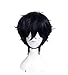 Mmuxuno Short Black Wig for Persona 5 Joker Cosplay Wig Heat Resistant Fiber Styled Rolecosplay Wig