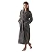 Coyuchi – Unisex Cloud Loom Organic Cotton Robe - Thick, Plush, Comfortable Robe for Men and Women - Soft and Absorbent - GOTS Certified- Slate, Medium/Large