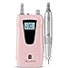 MelodySusie Professional Nail Drill 30000RPM, SC320D Rechargeable Electric Nail Drill Machine, Cordless Nail E File for Acrylic Gel Nails, 8pcs Nail Drill Bits 106pcs Sanding Bands, Selene Pink