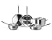 Misen 5-Ply Stainless Steel Cookware Set: 3 QT Stainless Steel Saucier with Lid, Saute Pan with Lid & 10' Frying Pan - Excellent Searing, Sauteing & Everyday Cooking 9-Piece Set - Mother's Day Gifts