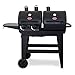 Char-Griller® Dual-Function 2-Burner 24,000 BTU Propane Gas and Charcoal Combination Grill and Smoker with 870 Cooking Square Inches in Black, Model E5030