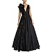 Mac Duggal Womens Chiffon Shimmer Evening Dress Black 4