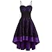 Short Black Dresses with Long Sleeves, Petal and Pup Day Dresses Midi Maternity Clothes Fall Womne Vintage High Grade Cami Bandage Lace Up Low Dress Party Clothes Trendy Teacher (L, Purple)