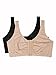 Fruit of the Loom Women's Front Close Builtup Sports Bra, Sand/Black 2-Pack, 38