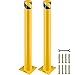 VEVOR Safety Bollard, 42 Inch Height Bollard Post, 4.5 Inch Diameter Steel Pipe Safety Bollard Post, Yellow Steel Bollard, Steel Safety Bollard with 8 Anchor Bolts, Perfect for Traffic-Sensitive Area