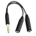 JOMLEY 1/4 Splitter Cable, 1/4' TRS Stereo Male to Dual 1/4' TRS Stereo Female Jack Quarter Inch Splitter Cord Microphone Splitter 1/4 TRS Splitter Cable - 8 inches /20cm