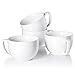 Teocera White Porcelain Jumbo Coffee Mugs Set of 4-16 Ounce Latte Cups with Handle for Hot or Cold Drinks like Cocoa, Milk, Tea or Water - Smooth Ceramic with Modern Design