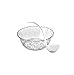 S.G Premium Quality Plastic Punch Bowl with Ladle - 2 Gallon Punch Bowl with Ladle - Embroidered Design 8 Quart large Serving Bowl with 5 oz Plastic Serving Ladle/Spoon for Parties, Holidays, and more