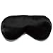 Fishers Finery 25 Momme Mulberry Silk Sleep Mask | Prevents Wrinkles | Travel Mask (Black)