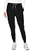 Med Couture Women's Peaches Collection Seamed Jogger Scrub Pant, Black, Small
