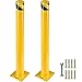 VEVOR Safety Bollard, 48 Inch Height Bollard Post, 5.5 Inch Diameter Steel Pipe Safety Bollard Post, Yellow Steel Bollard, Steel Safety Bollard with 8 Anchor Bolts, Perfect for Traffic-Sensitive Area