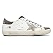Golden Goose Super-Star Leather Upper Suede Toe and Heel Phyton Mens Sneaker GMF00101.F002045.10772-39 White/Grey