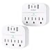 2 Pack Multi Plug Outlet Splitter with USB, Surge Protector Outlet Extender with 3 Wall Outlets 4 USB Wall Charger(2 USB C), 490 Joules, ETL Listed, Small Outlet Adapter Plug Extender for Travel,White