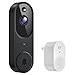 CutePanda 1080P Wireless Doorbell Video Camera, AI Human Detection, Chime Ringer Included, 2.4G WiFi, Night Vision, Instant Alerts, 2-Way Audio, Cloud Storage, Indoor Outdoor Surveillance