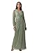 Adrianna Papell Women's Metallic MESH Draped Gown, Green Slate