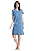 Fishers Finery Women's EcoFabric Organic Cotton & Rayon Nightgown Knit Dress (Blue, XL)