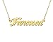 Aoloshow Francesca Dainty Name Necklace Stainless Steel 18k Gold Plated Carrie Name Necklace Womens Jewelry for Best Friends