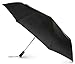 Totes Blue Line Golf Size Auto Open/Close Umbrella, Water Repellent Canopy, Black