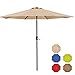 SUNVIVI OUTDOOR 9 Ft Patio Umbrella Outdoor Market Table Umbrella Luxury Aluminum Pole Umbrella with Push Button Tilt and Crank, 6 Ribs, Polyester Canopy