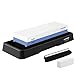 Knife Sharpening Stone Set,Whetstone Dual Sided 1000/6000 Grit Waterstone with Angle Guide Non Slip Rubber Base Holder, Knife Sharpeners Tool Kit for Kitchen Hunting (Blue + black)