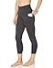 Core 10 Women's All Day Comfort High-Waist Side-Pocket 7/8 Crop Yoga Legging, Dark Grey Heather, Large