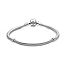 PANDORA Moments Logo Barrel Clasp Snake Chain Bracelet - Compatible Moments Charms - Sterling Silver Bracelet for Women - Gift for Her - 7.9'