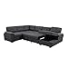 Sectional Sleeper Sofa Bed Pull Out Couch Bed with Storage Chaise, U Shape Sofa Sleeper Couch Living Room Set 6-Seater U Shaped Couch Bed