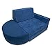 Mod Blox 5 Piece Soft Furniture Playset Modular Microsuede Foam Play Couch for Creative Kids (Navy Blue)