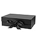 DaiJoob Gift Box with Lid for Presents 10.5x7.5x3.1 Inches with Ribbon and Magnetic Closure(1-Pack) (Black)