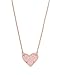 Kendra Scott Ari Heart Adjustable Length Pendant Necklace for Women, Fashion Jewelry, 14k Rose Gold-Plated, Pink Drusy
