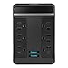 Rocketfish 6 Outlet/2 USB Swivel Wall Tap 2100 Joules Surge Protector - Flat Power Strip Plug with USB Ports - Power Strip Surge Protector with Noise Filter & Low-Profile Design - Black