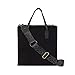 Erin Condren Black Canvas Crossbody Tote - Leopard Canvas Strap | Fits 7' x 9' Book or Device, Magnetic Snap Closure, Outer Zipper Compartment, 2 Interior Pockets, Key Ring