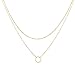 MEVECCO Gold Layered Choker Necklace for Women,18K Gold Plated Cute Dainty Karma Round Circle Disc Charm Small Beaded Satellite Chain Minimalist Choker Necklace for Girls