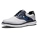 FootJoy Men's Traditions Golf Shoe, White/Navy Camo, 10