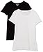 Amazon Essentials Women's Classic-Fit Short-Sleeve Crewneck T-Shirt, Pack of 2, Black/White, Large