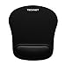 Mouse Pad with Wrist Support, TECKNET Ergonomic Gaming Mouse Pad Pain Relief, Portable Comfortable Mousepad for Computer, Laptop, Office, Home and Travel, Non-Slip Base, Waterproof Surface, Black