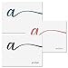 Cursive Initial Personalized Note Cards (2 Color Choices) - 24 Cards with White Envelopes, 4¼ x 5½ Inch Size, Blank Inside, Add a Name and Initial, For Thank You Notes, or Graduation Gifts