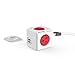 Power Strip, Allocacoc PowerCube |Extended|, 4 Outlets 2 USB Ports, 5 feet Cable, Surge Protection, Mounting Dock, Compact for Travel, Home and Office, Space Saving, ETL Certified