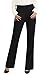 Zopo Wide Leg Dress Pants Women Yoga Work Business Casual Flare High Waisted Pants Bootcut Slacks with Pockets Office-Black-2XL