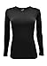 Natural Uniforms Women's Under Scrub Tee Crew Neck Long Sleeve T-Shirt (Black, X-Small)